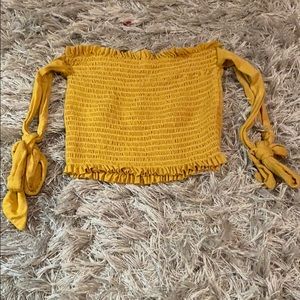 Strapless Yellow/Gold crop top